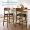 Best Choice Products 2-Piece Farmhouse Counter Height Bar Stool Set w/ Cushioned Seat, Wooden Backrest